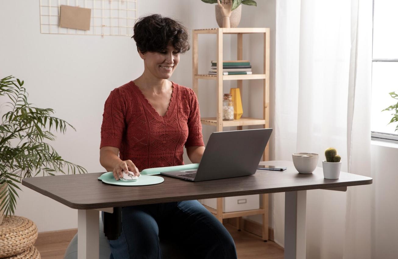 A woman preparing for the NREMT exam.