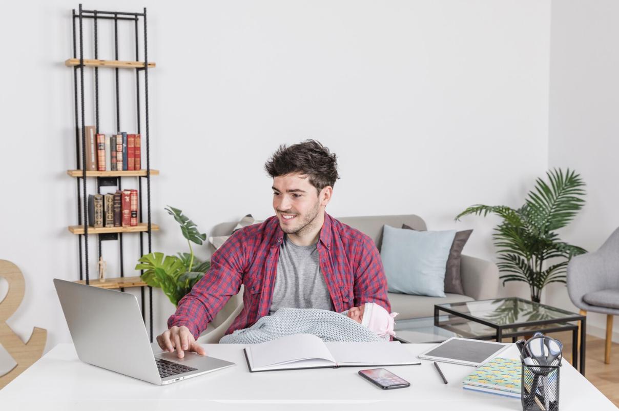 An NREMT test-taker studying on a laptop at home, using short, focused study drills